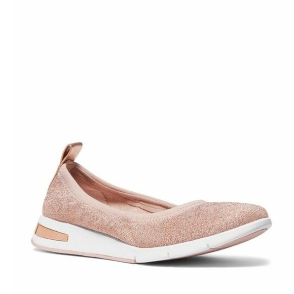 Michael Kors Shoes - New! MICHAEL KORS Upton Metallic Stretch Knit Ballet Flat Rose Gold Color Size 8